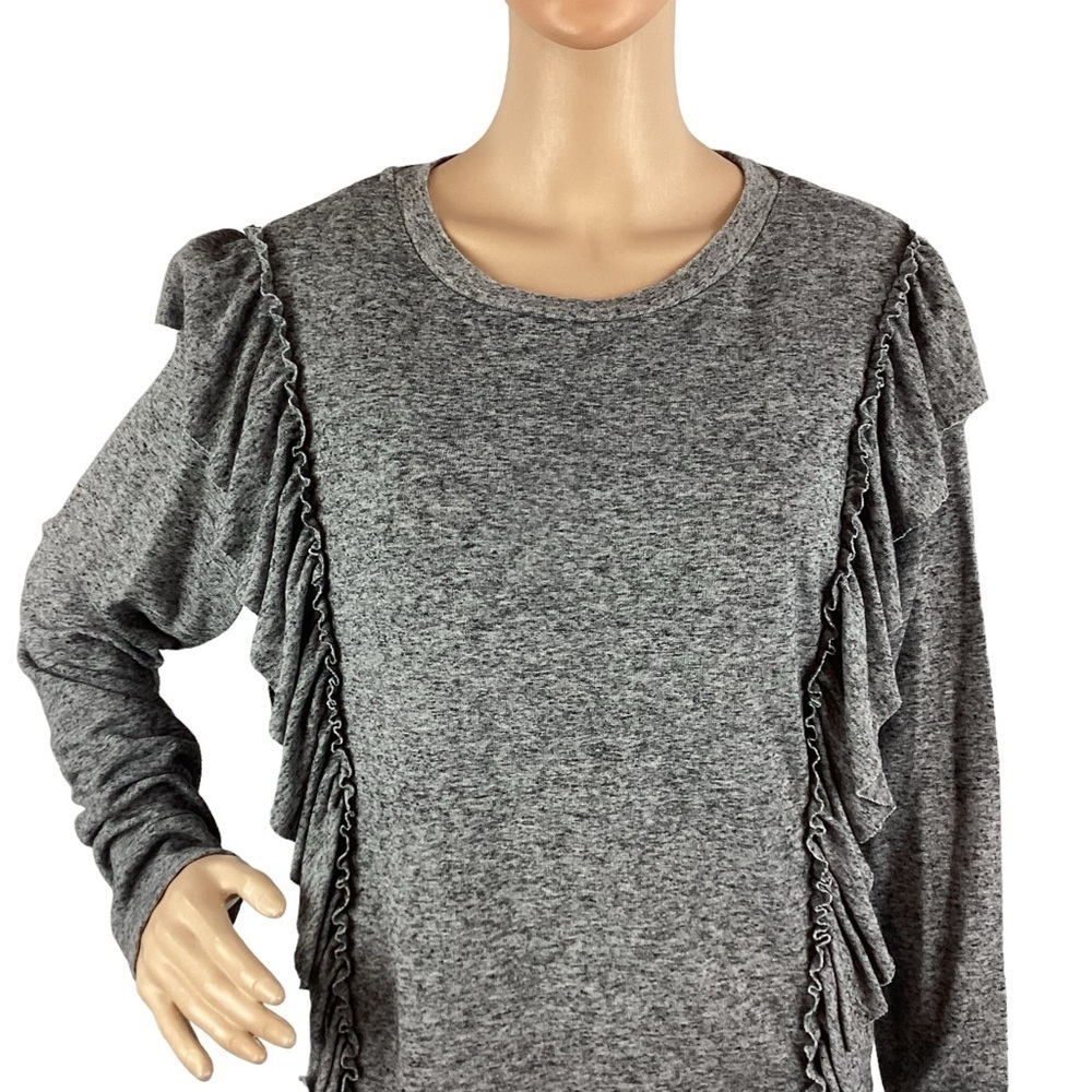 Levis Ruffle Sweater Size S Gray - Picture 2 of 6